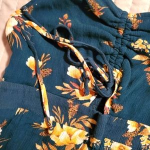 Exhilaration Size Small Maxi Dress-Teal&Yellow